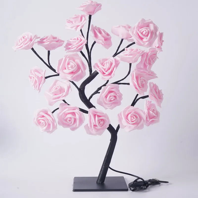 Rose Flower Tree 24 LED Table Lamp | Romantic Decor