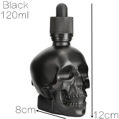 Glass Skull Dropper Bottle- Black or Transparent