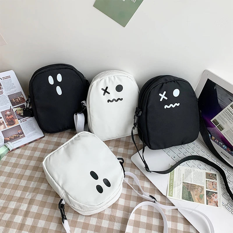 Cute Ghost Canvas Bag | 2 Colors & 3 Expressions