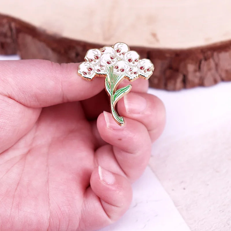 Skull Bouquet Enamel Pin | Unique Accessories