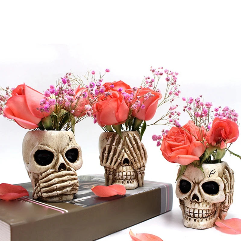 See no Evil, Speak no Evil, Hear no Evil Skull Planters