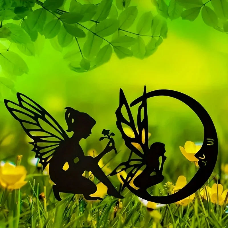 Flower Fairy or Moon Fairy Garden/Lawn Decoration | Metal