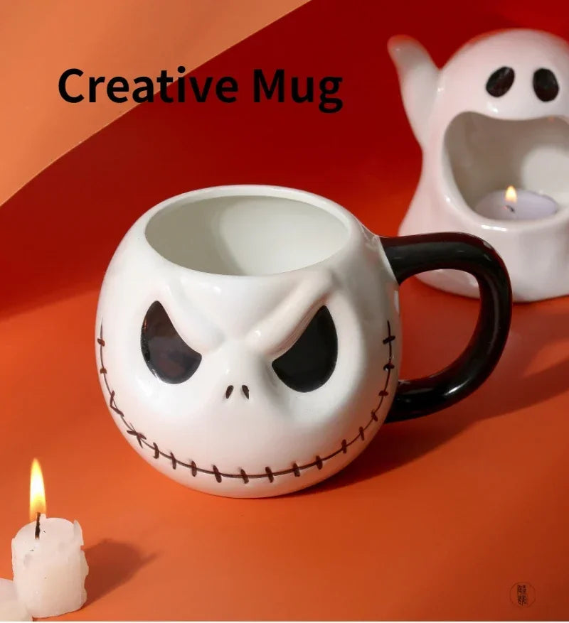 nique Jack Skellington Skull Ceramic Mug - Ideal Gift for Fans