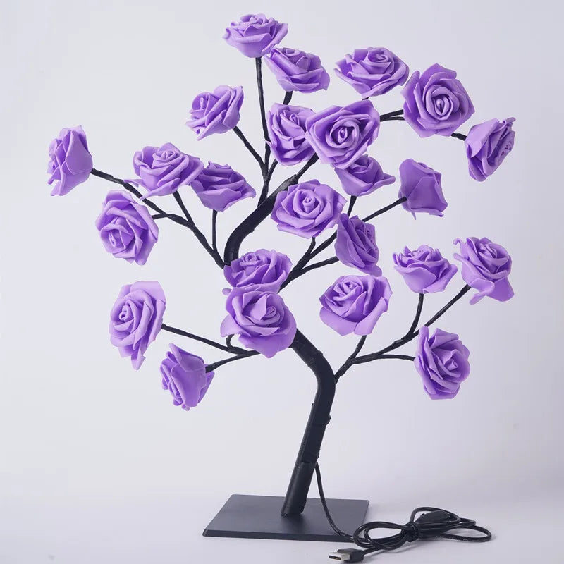 Rose Flower Tree 24 LED Table Lamp | Romantic Decor