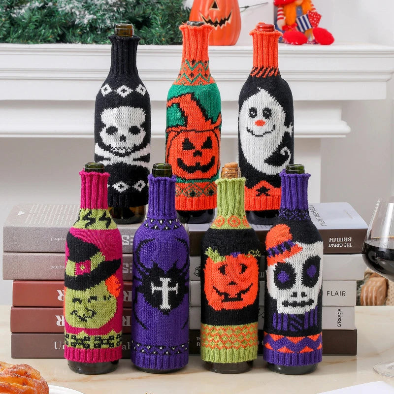 Spooky Knitted Wine Bottle Bag- 7 Styles