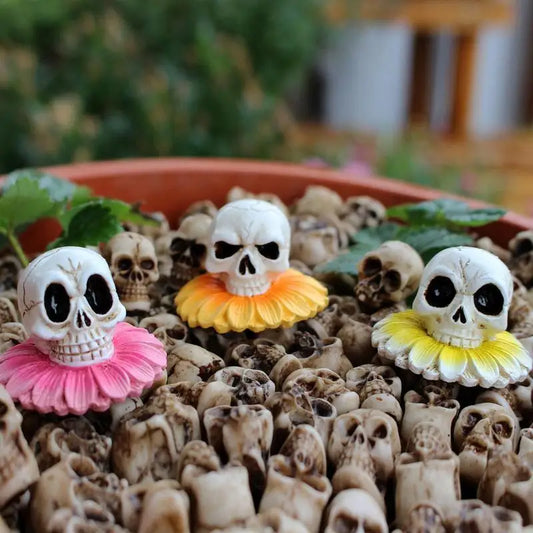 Skull Flower Garden Stakes | Unique Garden Decor 