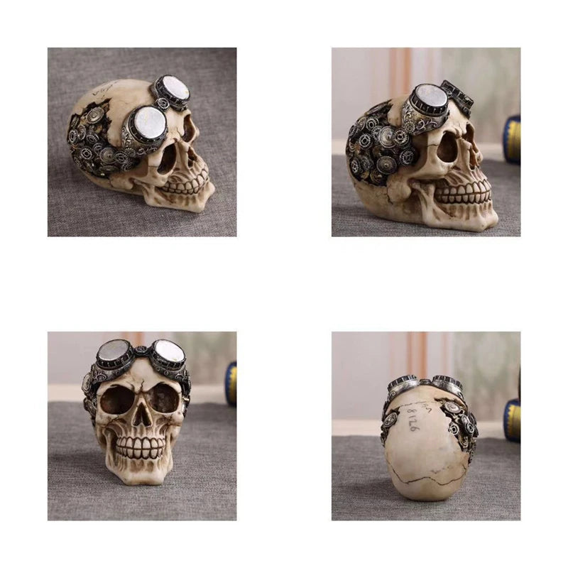 Steampunk Skull Horror Statue