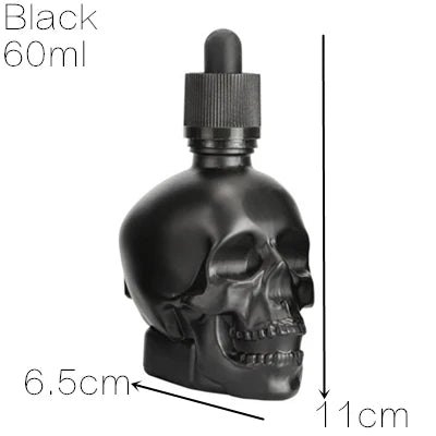 Glass Skull Dropper Bottle- Black or Transparent