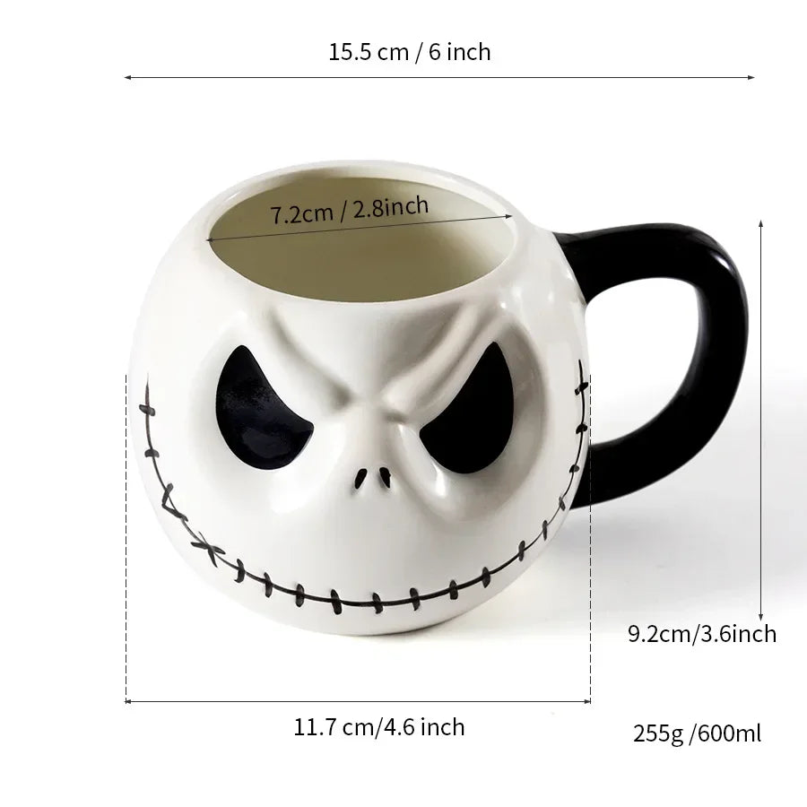 Unique Jack Skellington Skull Ceramic Mug - Ideal Gift Fans