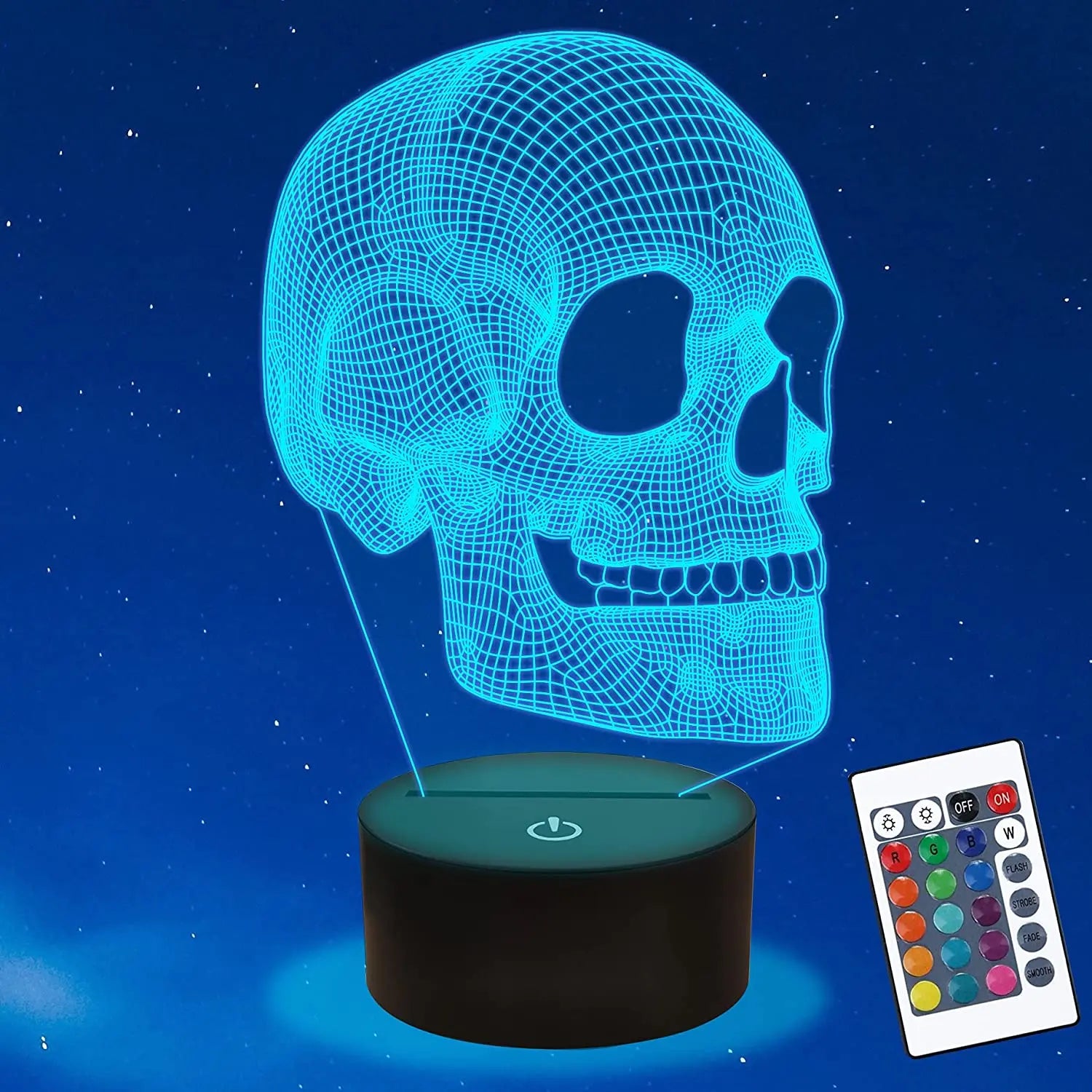 Skull LED Table Lamp 16 Colors w/ Remote