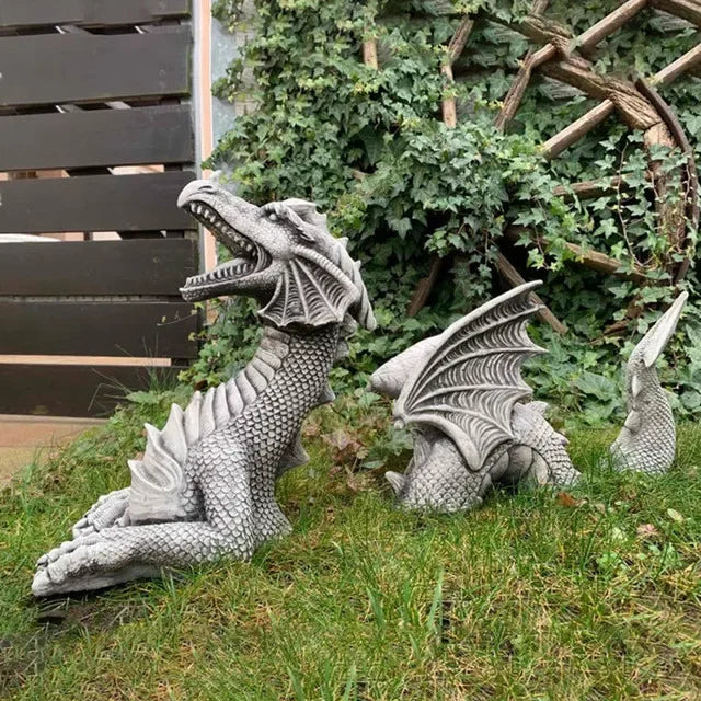 Swimming Dragon Lawn Sculpture | Unique Garden Decor