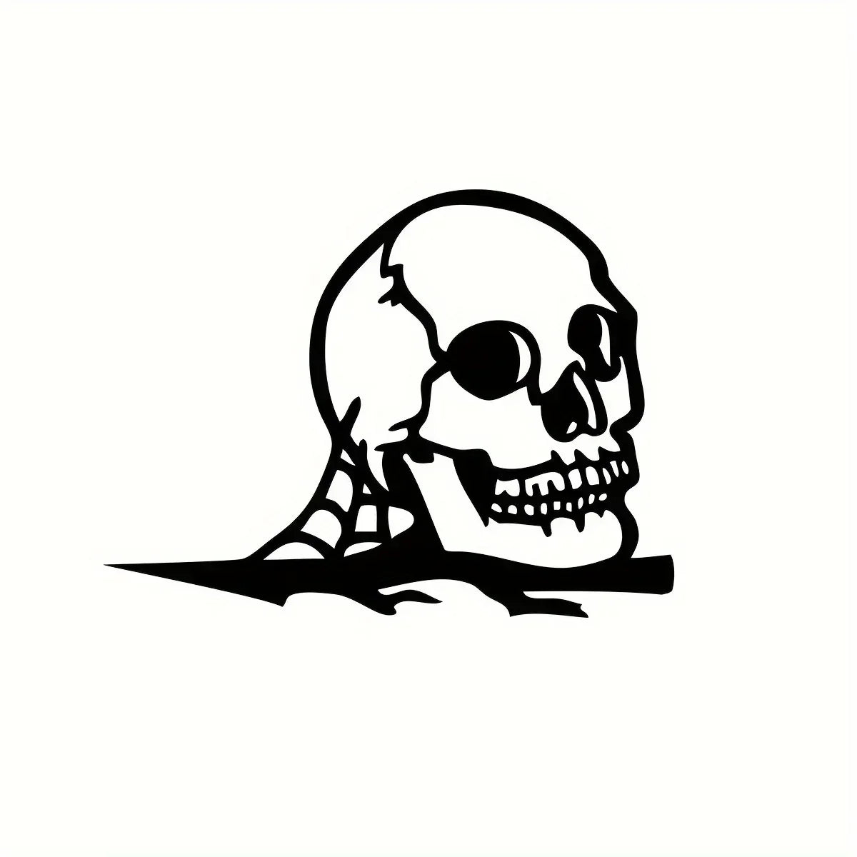 Spooky Skull Metal Silhouette Steel Sign - Add Spooky Touch