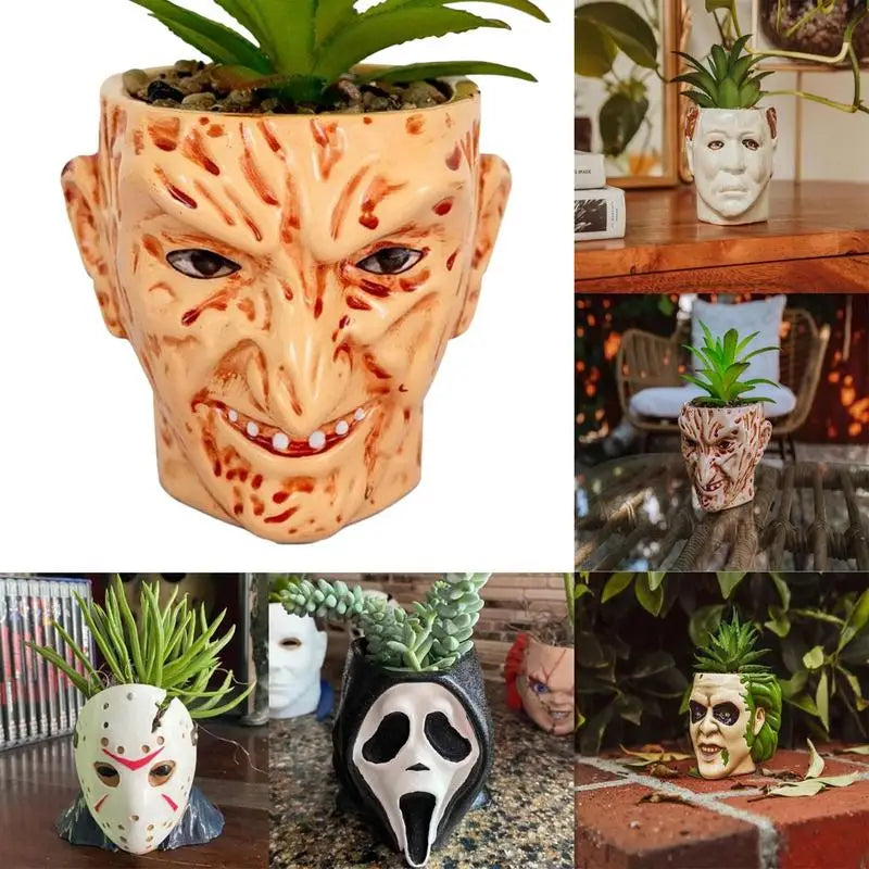 Succulent Planters Horror Icons: Freddy Krueger, Michael Meyers, Jason Voorhees, Beetlejuice, Ghostface