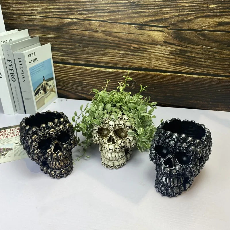 Small Resin Skeleton | Skull Planter | Unique Garden Decor