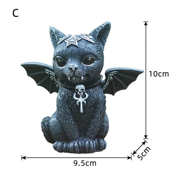 Witchy Cat Sculpture Lawn Figure