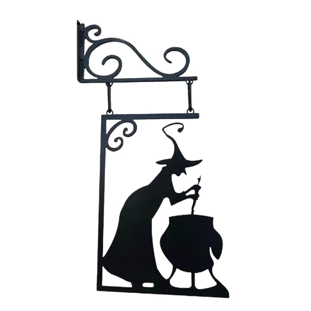 Witch Iron Garden Corner Sign