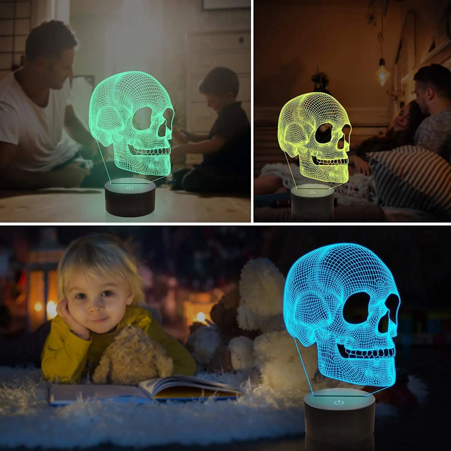 Skull LED Table Lamp 16 Colors w/ Remote