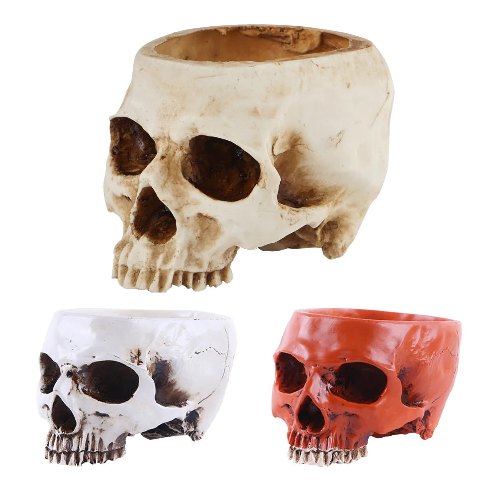 Skull Flower Pot (Beige, White, or Red) | Unique Planter