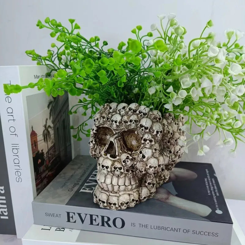 Small Resin Skeleton | Skull Planter | Unique Garden Decor