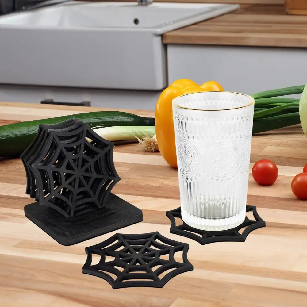 Spooky Spider Web Coaster Set