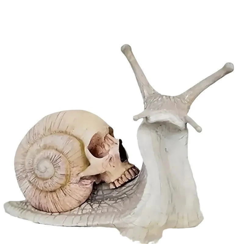 Snail Skull Garden Statue | Unique Yard Decor 