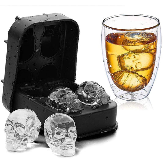 3D Skull Silicone Mold Ice Cube Tray for Chilling Drinks