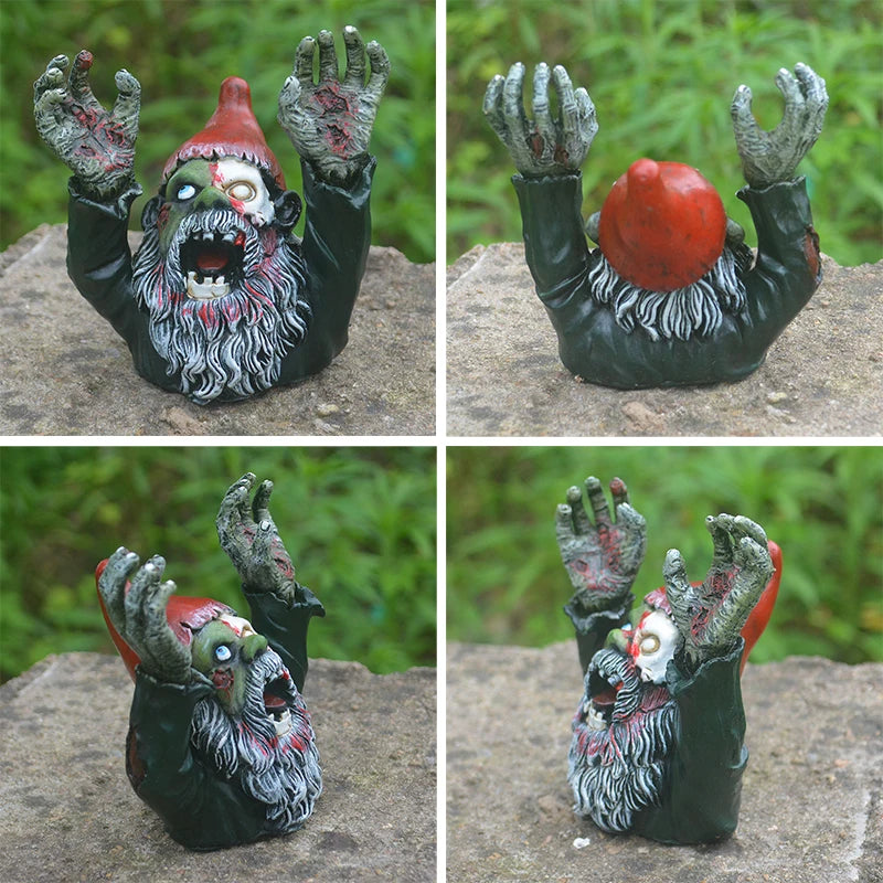 Zombie Gnome | Elf Horror Statues Outdoor Garden Resin Ornament