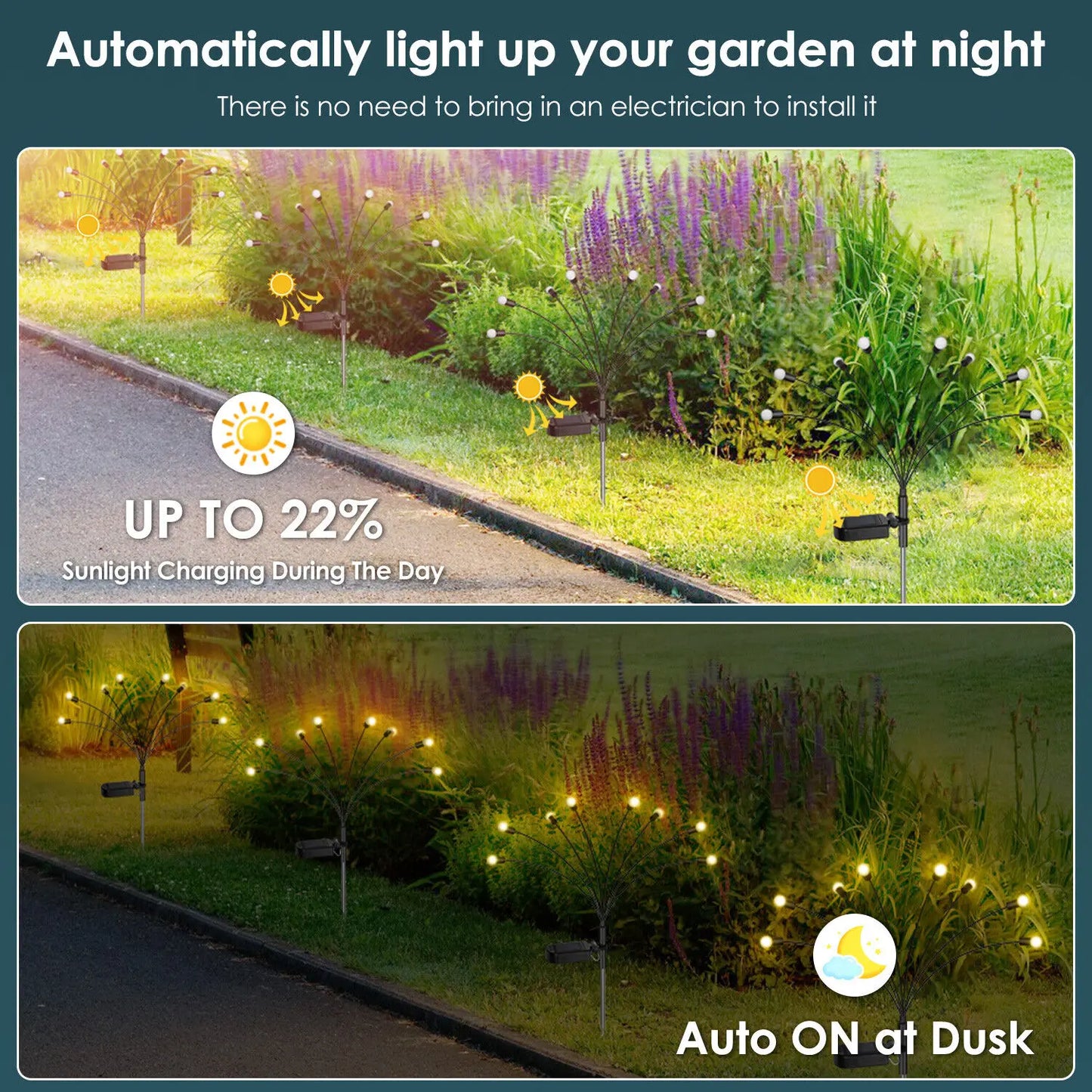 Enchanting Heads LED Solar Powered Firefly Garden Lights