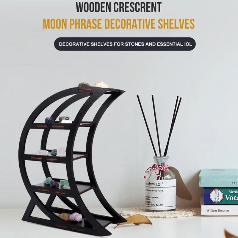 Crescent Moon or Wolf Desk Shelf | Stylish Desk Organizer