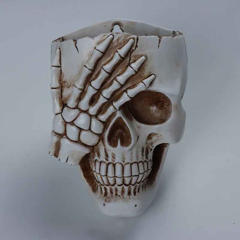 Skull Head Skeleton Hand Hear, See, Speak No Evil Flower Pots/Planter Container