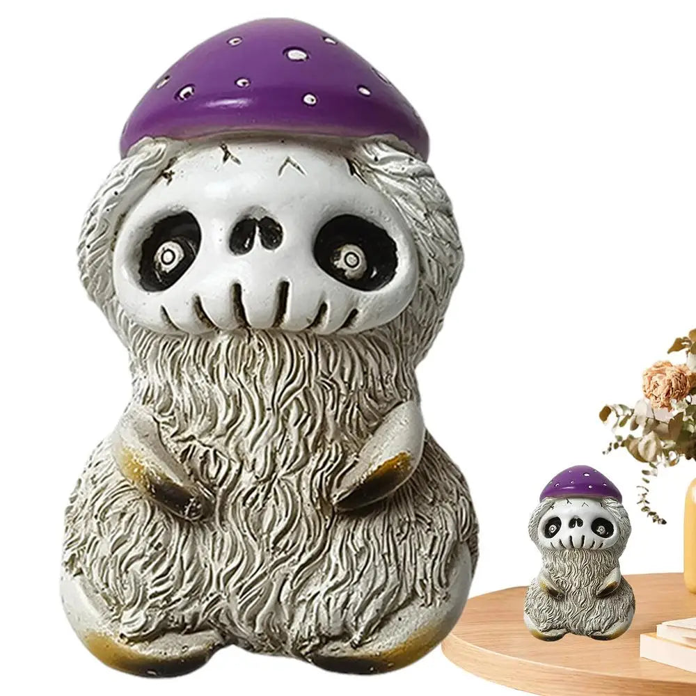 Mushroom Skull Garden Statue - Perfect for Spooky Outdoor 