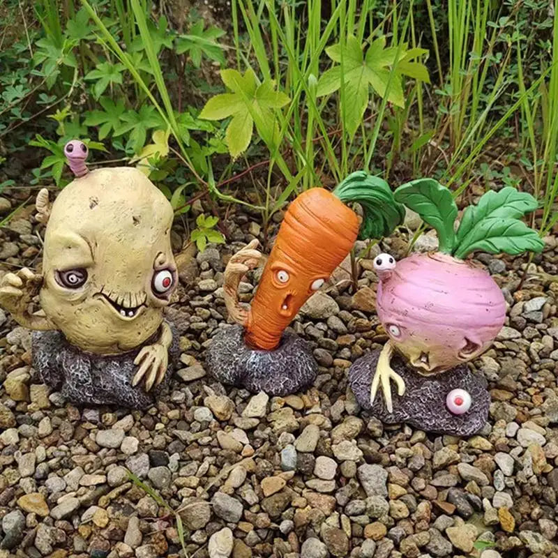 Spooky Veggies Mini Figurines | Unique Garden Ornaments