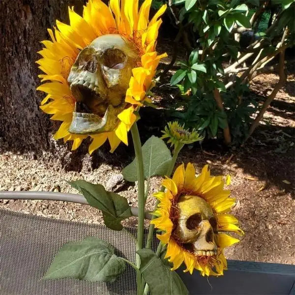 Sunflower Skull Decoration - Add Charm