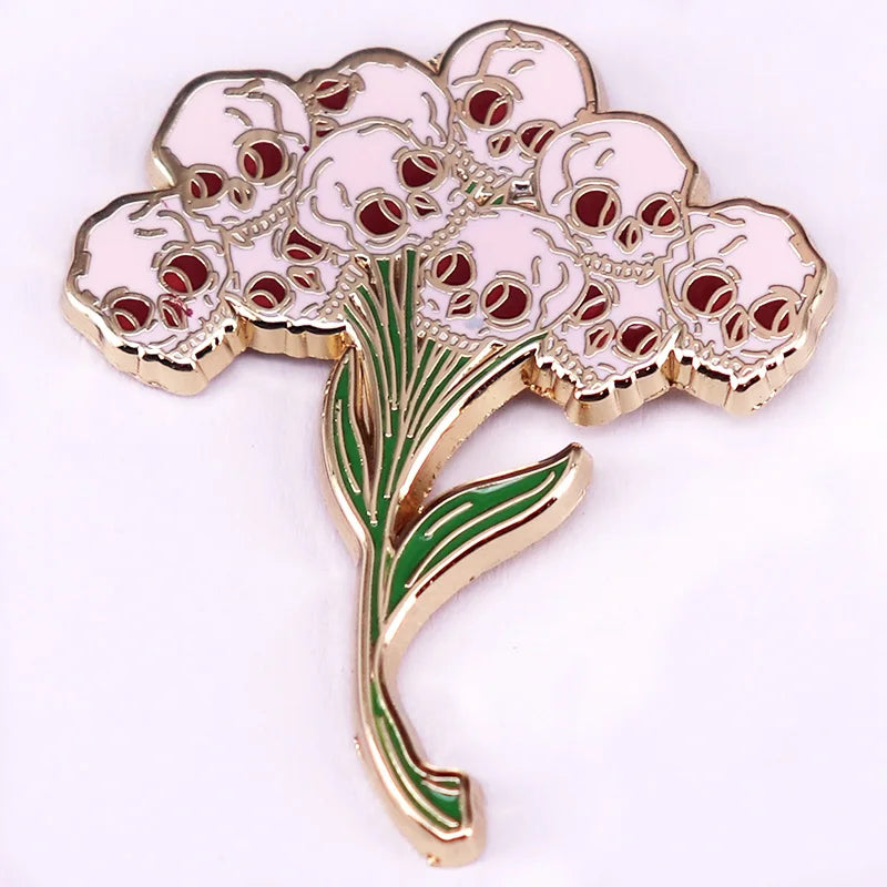 Skull Bouquet Enamel Pin | Unique Accessories