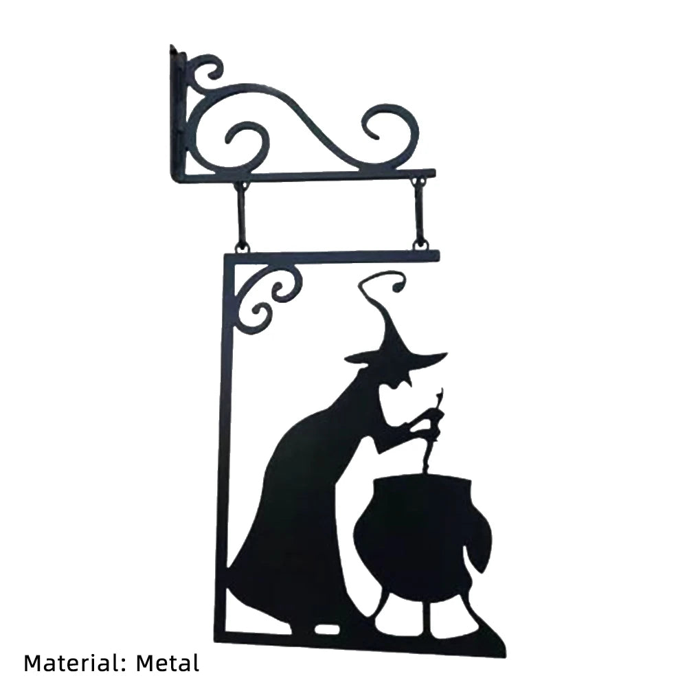 Witch Iron Garden Corner Sign