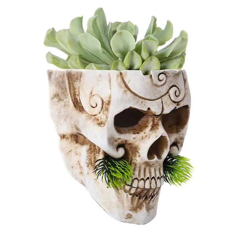 Skull Wall-Mounted Resin Planter Pot