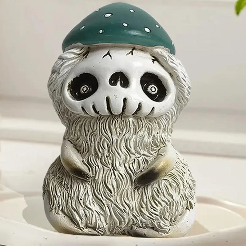 Mushroom Skull Garden Statue - Perfect for Spooky Outdoor 