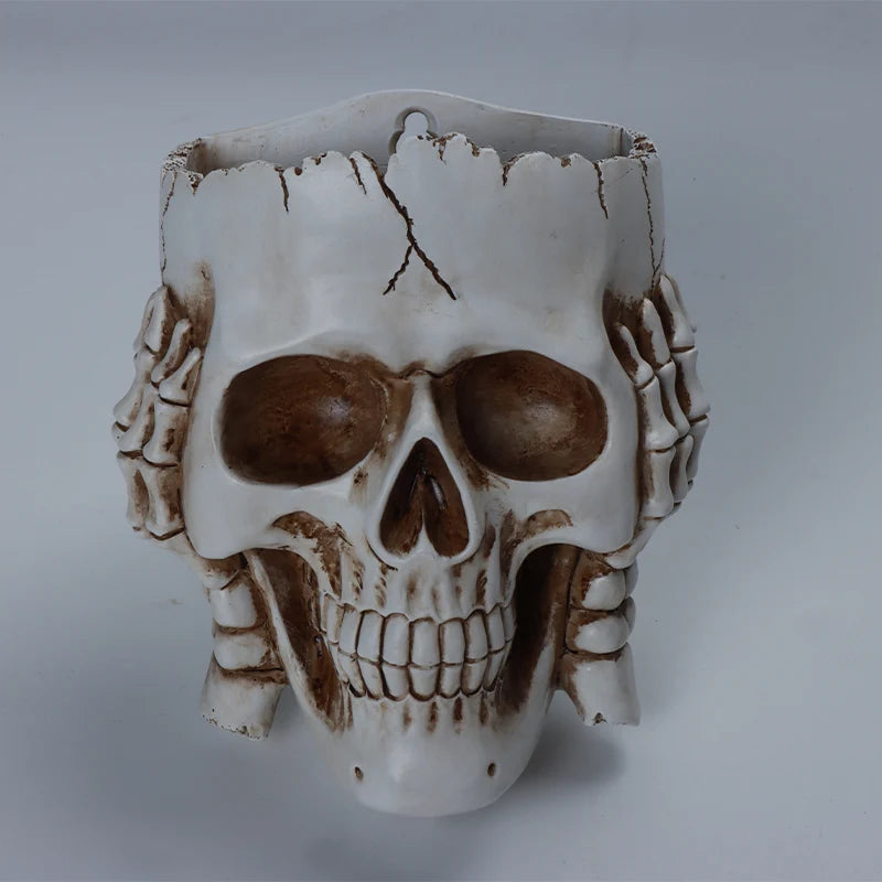 Skull Head Skeleton Hand Hear, See, Speak No Evil Flower Pots/Planter Container