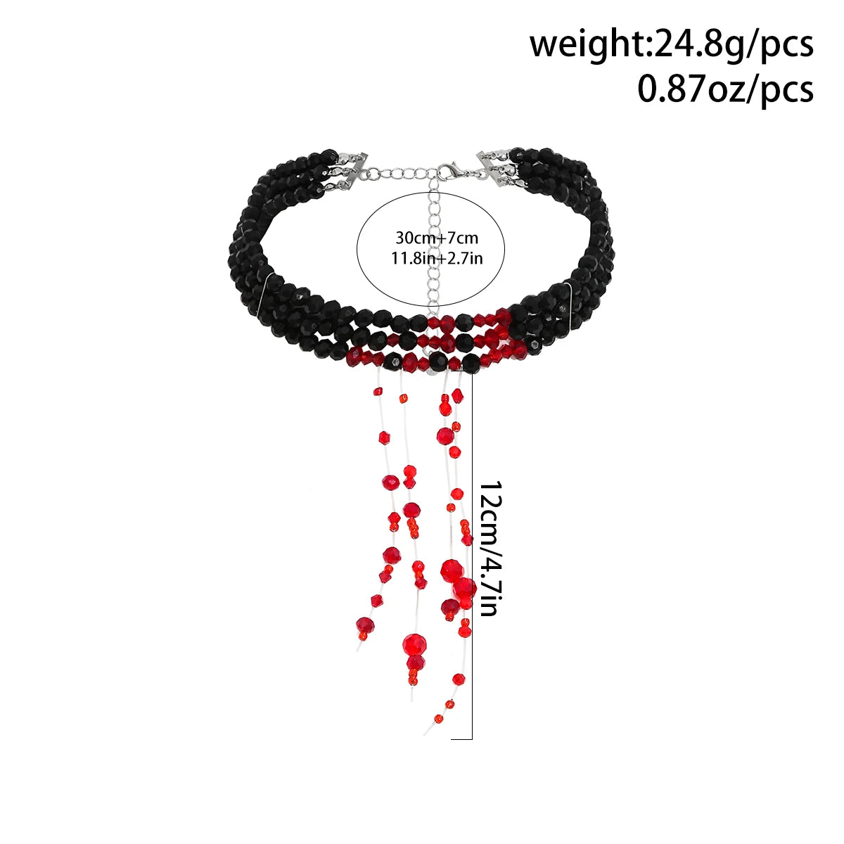 Black/Red Crystal Blood Necklace | Eye-Catching Jewelry