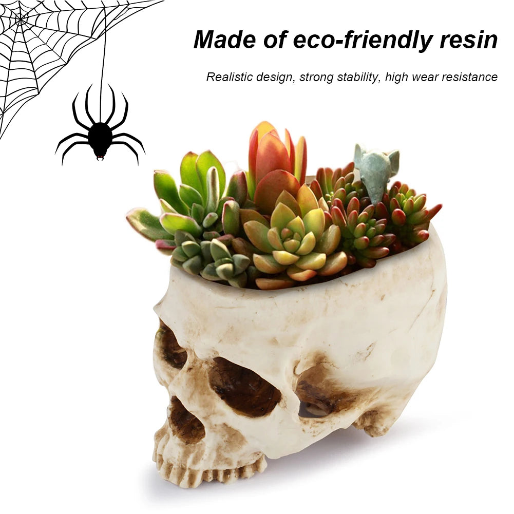 Skull Flower Pot (Beige, White, or Red) | Unique Planter